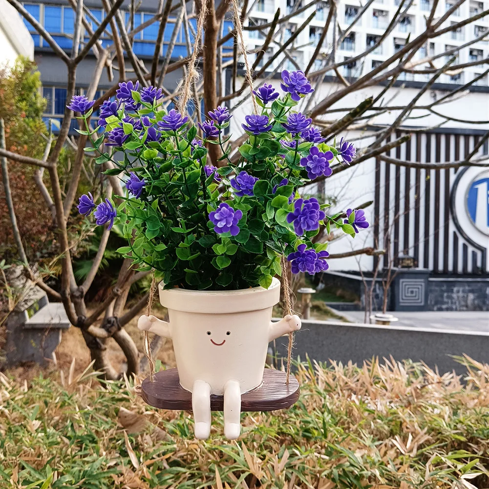 

Подвесное кресло-качели в виде улыбающегося лица, кашпо из смолы, креативный контейнер для цветов в форме улыбающегося лица для комнатных и уличных растений