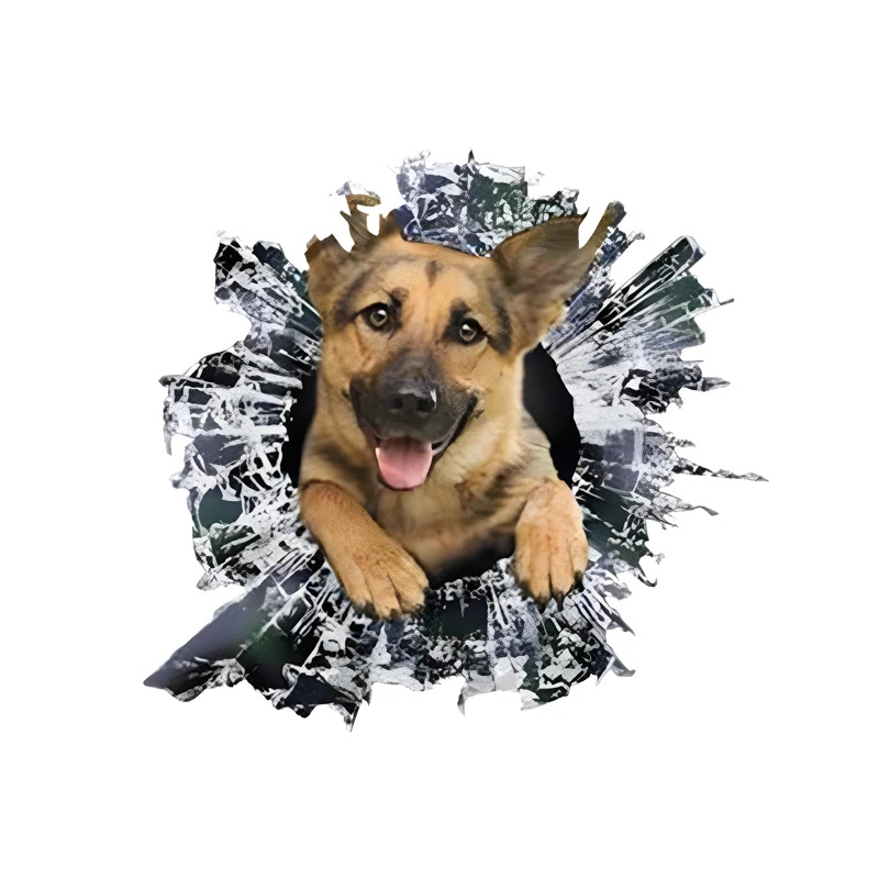 

GS10# German Shepherd Busting Out Sticker Car Decals, Weather-Resistant Vinyl Stickers for Windows, Bumper, Laptop