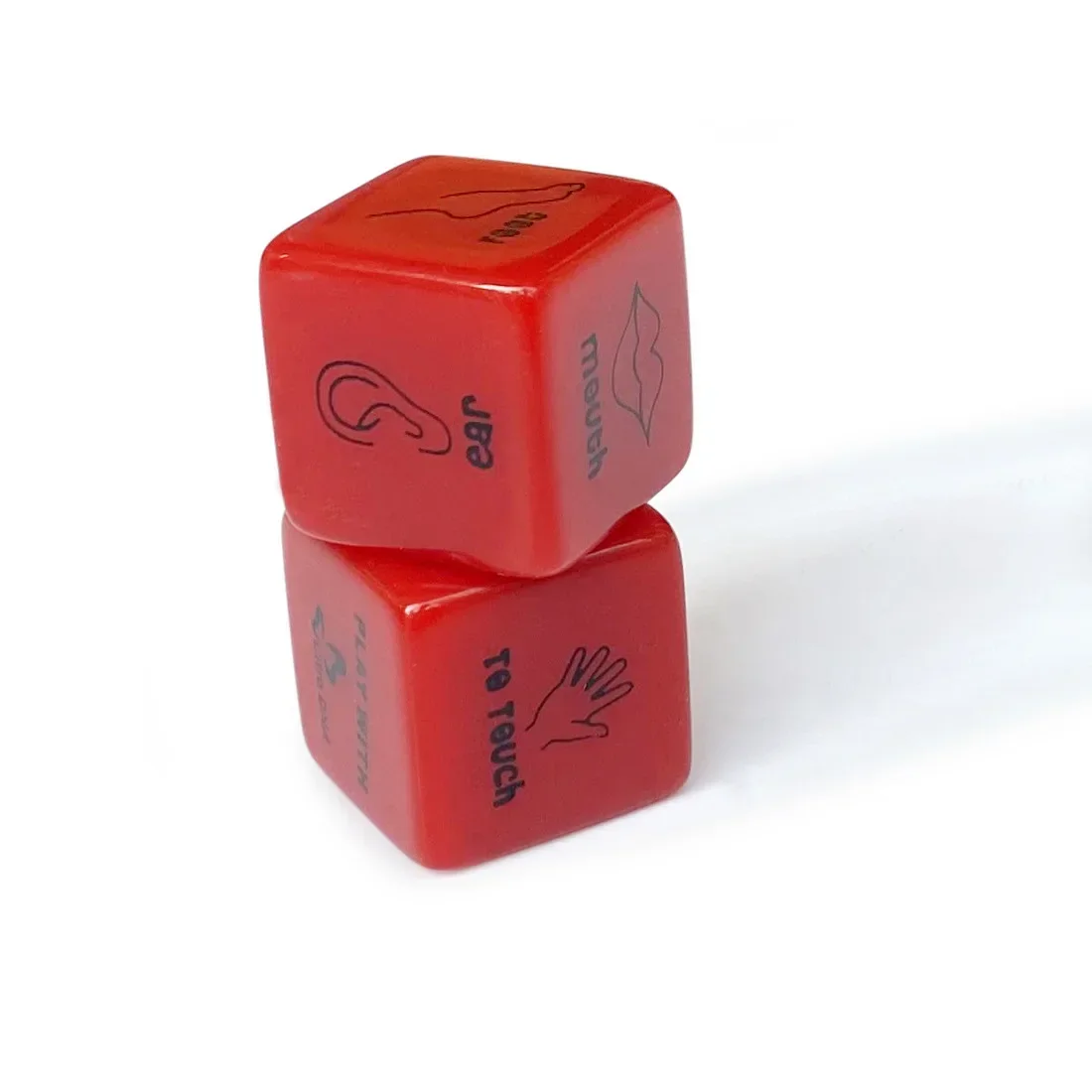 6-sided color dice, acrylic, 18mm, pattern, action