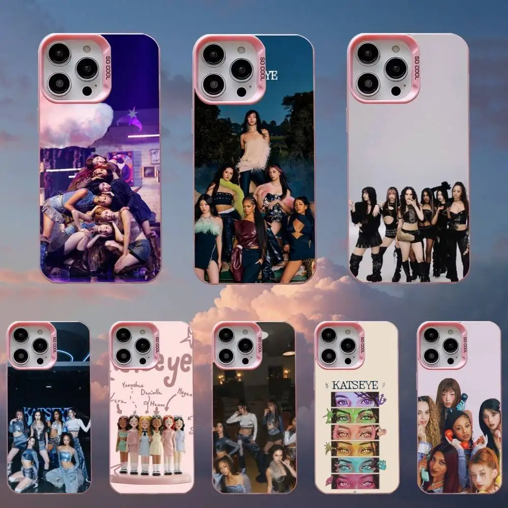 

Hot Music K-KATSEYE Phone Case For iPhone 16,15,14,13,12,11,Mini,Pro,SE,MAX,plus,Pink Matte Silicone Cover