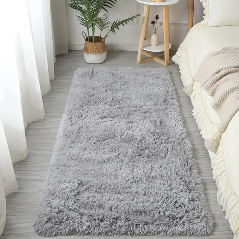 VIKAMA Minimalist Shaggy Silk-Touch Rug, Non-Slip, Dirt-Resistant Carpet, for Living Room, Bedroom, and Study Room Home Decor