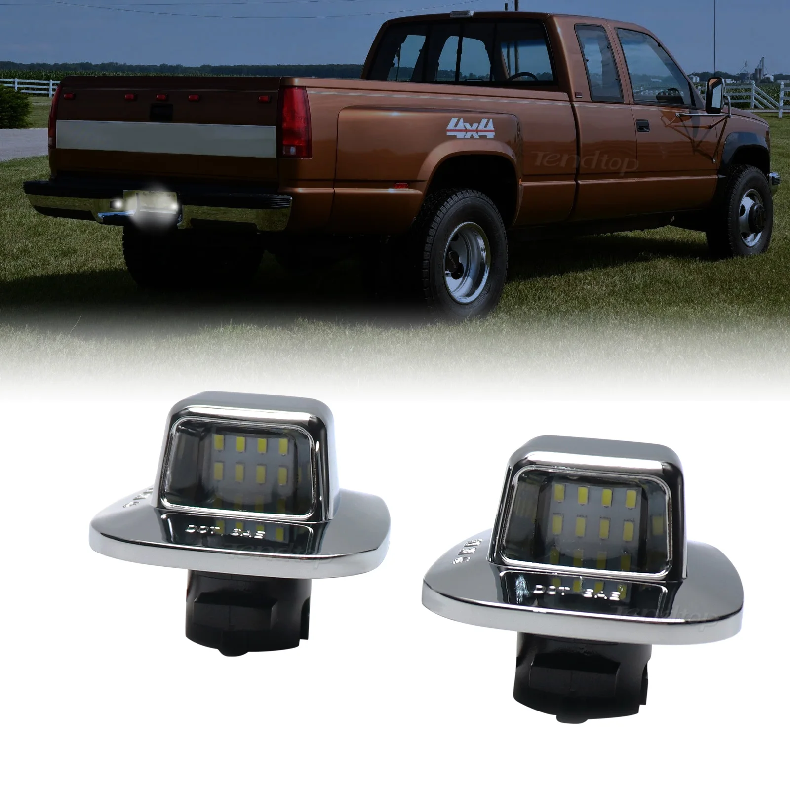 2Pcs Car Number Lamp LED License Plate Light for Chevy  Suburban Tahoe GMC Sierra 1500 2500 3500  6000k White