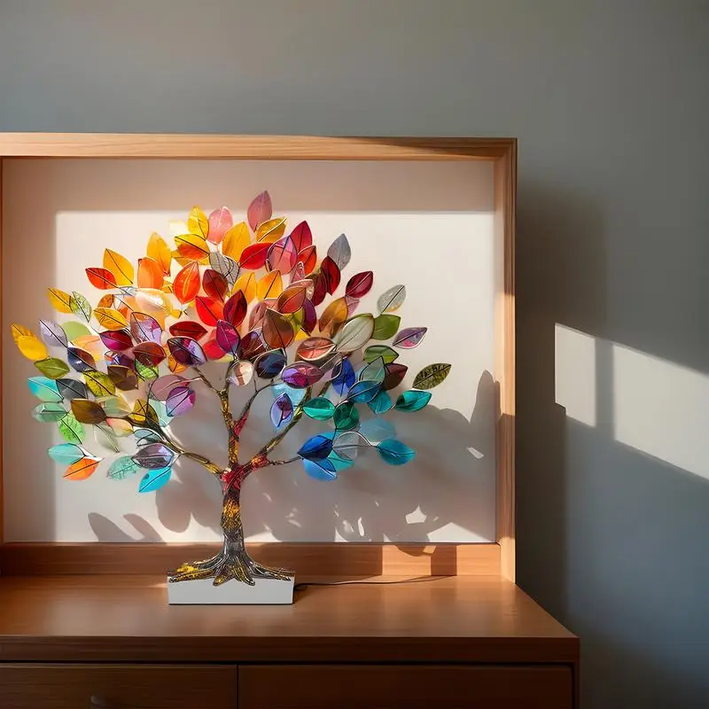 Walentynki Kolorowe Drzewo Życia 2d Płaskie Akrylowe Olśniewające Dekoracyjne Figurki Domowe Delikatne Prezenty Festiwalowe Imprezowe