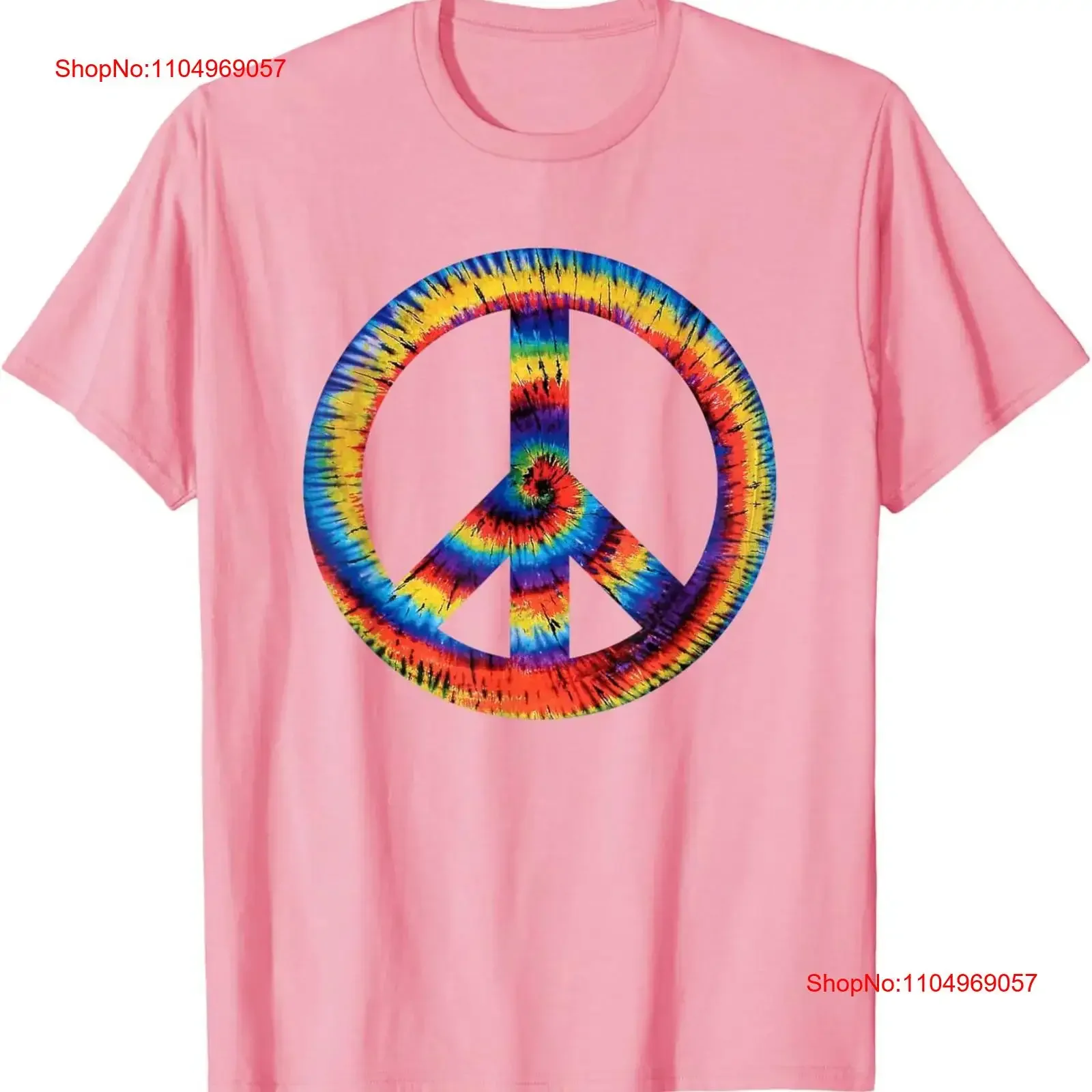 

Футболка в стиле хиппи с символом мира Tie Dye, винтажная стираная повседневная дизайнерская одежда 60-х и 70-х годов, дышащая homme