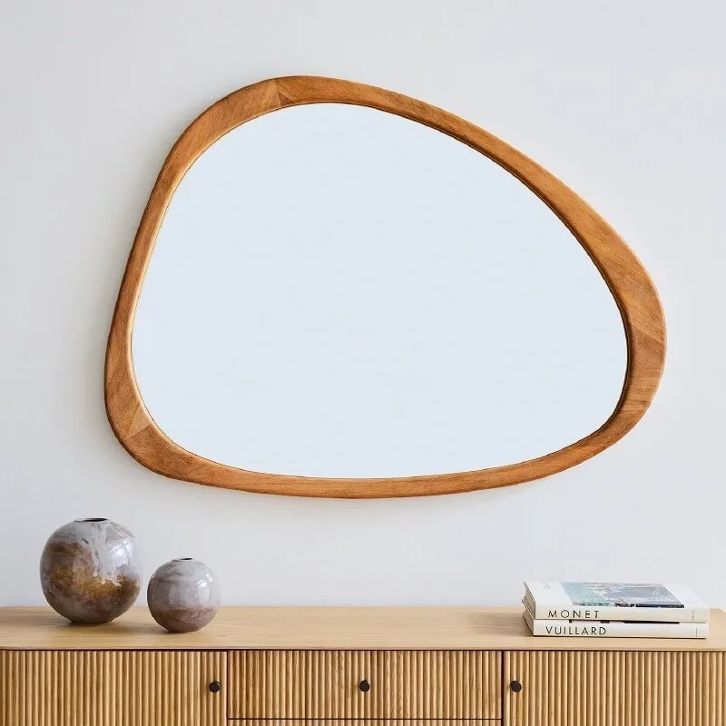 Espelho de maquiagem de parede de comprimento total estilo medieval espelho de maquiagem de quarto em formato especial adequado para pendurar cortinas de casa