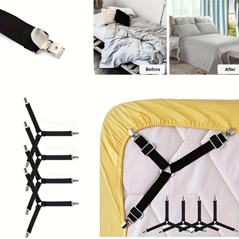 1/16PCS Bed Practical Sheet Fasteners Holder Gadgets Bed Sheet Organizer Mattress Cover Clip for Home Elastic Straps Adjustable