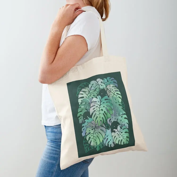 

Monstera Monsters Tote Bag shopping bags foldable female bag university shopper bag canvas shopping