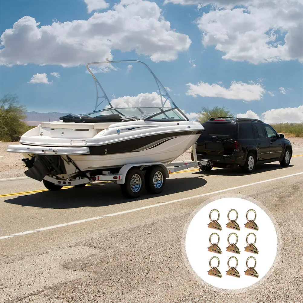 

6 прочных крепежных анкеров для фиксации груза на прицепе, высокопрочные, для поверхностного монтажа, с О-образными кольцами, аксессуары для E-образных направляющих