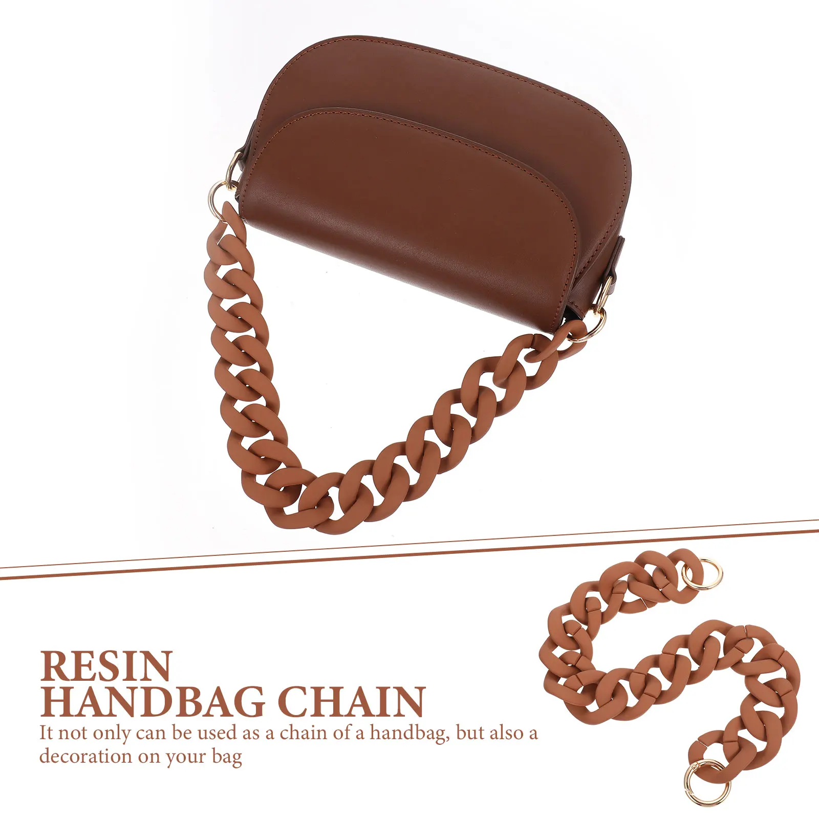 Corrente de bolsa de resina elegante, exclusiva, resistente ao desgaste, presente prático para amigos, família, co-trabalhadores, acessório de bolsa de corrente