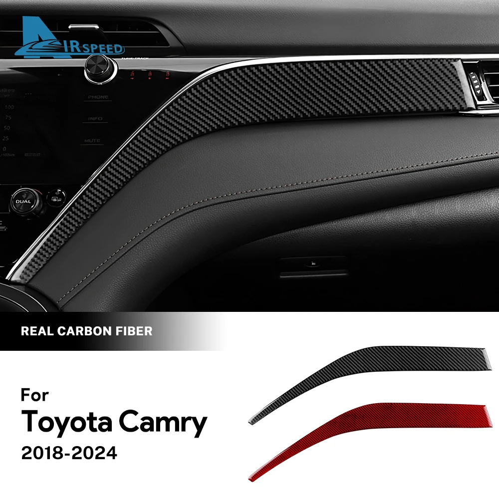 Prawdziwe miękkie włókno węglowe do Toyoty Camry 2018 2019 2020 2021 2022 2023 2024 LHD RHD Samochodowy panel przyrządów pasażera Akcesoria