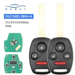 Dahai coche OUCG8D-380H-A 313,8/315/433 Mhz mando a distancia de coche para Honda Accord 2003-2007 ID46 chip llave remota completa