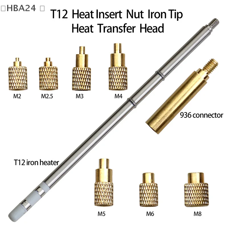 はんだごて用ヒートインサートナット、めねじヘッド、m2、8真ちゅう、挿入キット、3Dプリントアクセサリ、hs01、t85、sh72