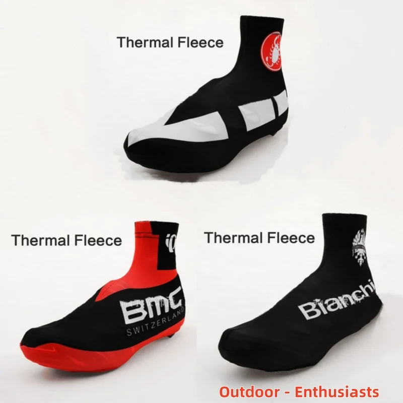 

New Winter fleece warm shoe covers, outdoor bike riding lock shoe covers, windproof foot covers, road mountain bike shoe covers