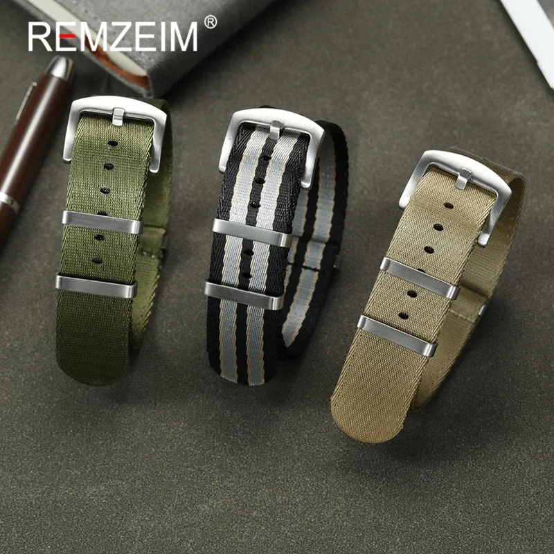 

Men‘s and Women’s Nylon Watch Band 20mm 22mm Wristwatch Strap Blue Green Gray Wristband High Quality Watchbands Bracelet