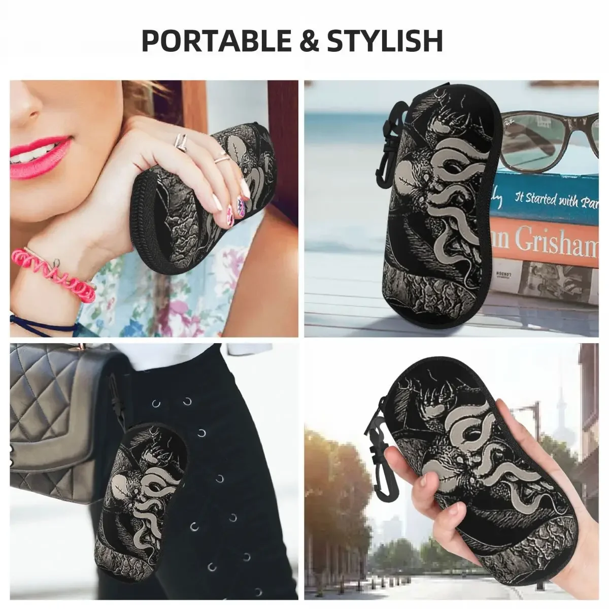 حافظة نظارات Lovecraft Great Cthulhu Shell صندوق نظارات شمسية واقي للنساء والرجال حقيبة نظارات ناعمة