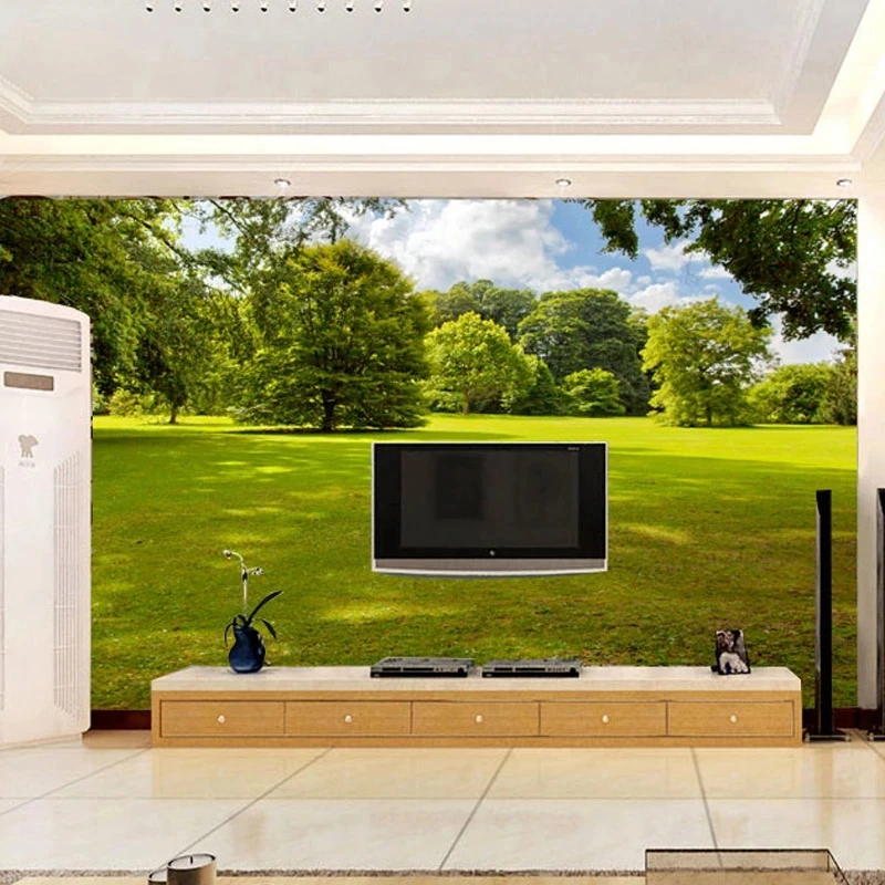Custom Photo Wallpaper 3D Green Tree Lawn Sunshine Nature Landscape Mural Bedroom Living room sofa TV background wall restaurant