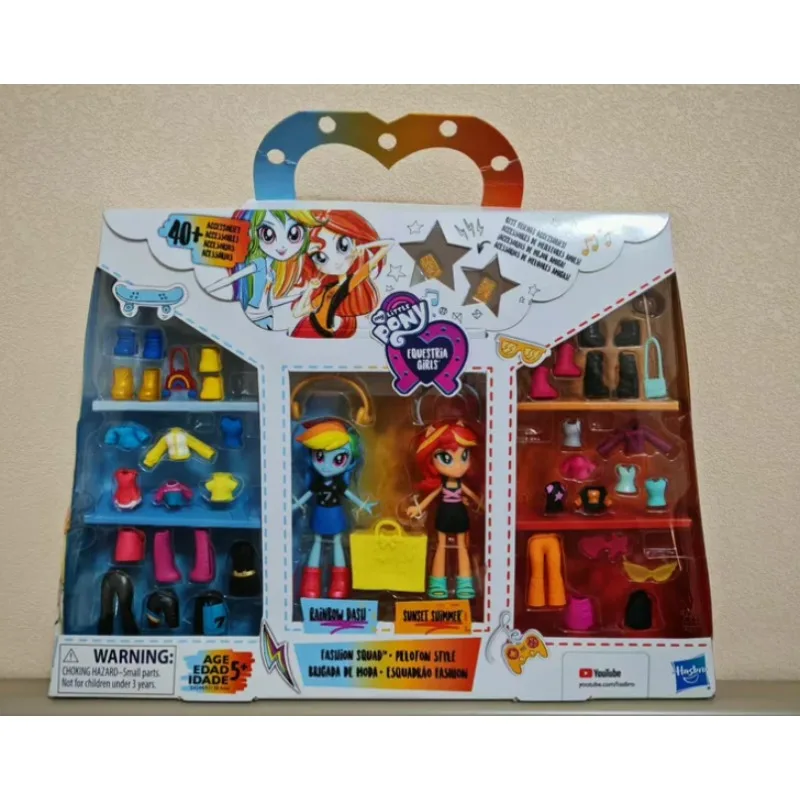 【Disponibile】Hasbro My Little Pony EQG Series Sunset Shimmer e Rainbow Dash Figure animate Regali giocattolo per ragazze