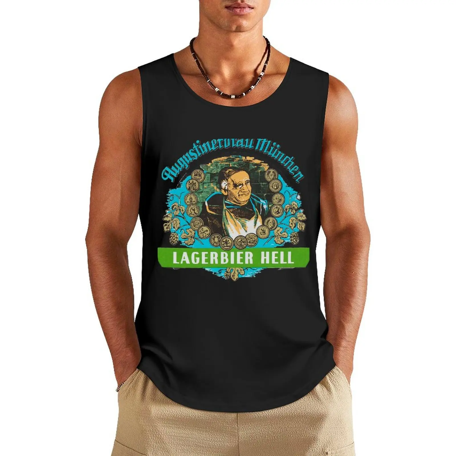 Augustiner Munich Beer...Lagerbier Hell Classic Tank Top bodybuilding men Sportswear for men Man summer clothes