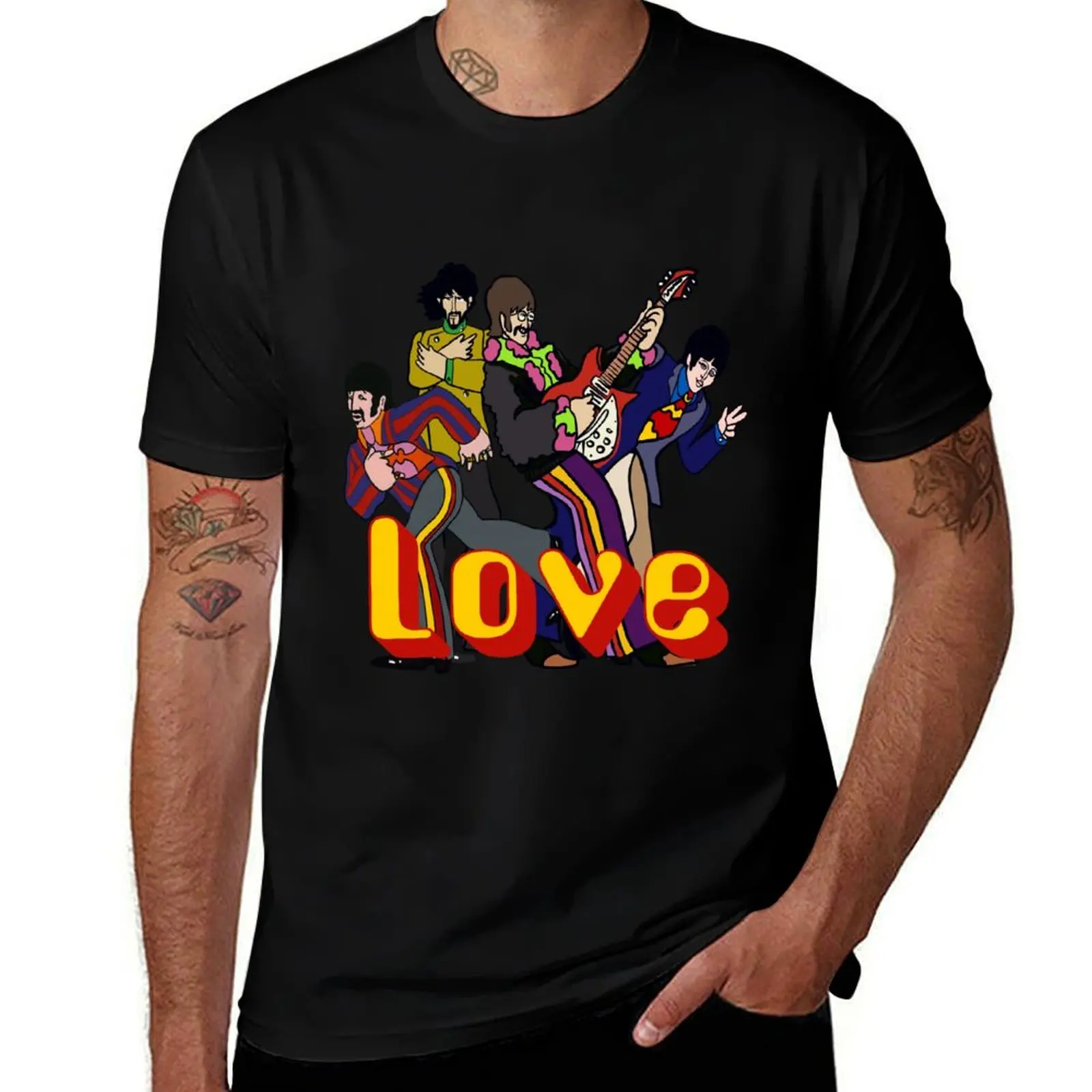 

Vintage Fab Sixties Cartoon Pepper Love Band T-Shirt t shirt for man 100 percent cotton t shirts for man graphic funny