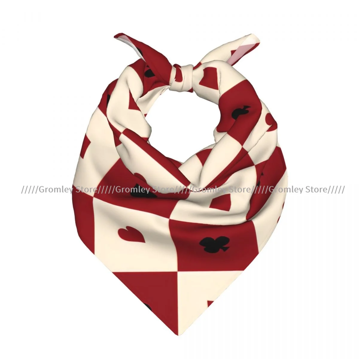 

Card Suits Red Burgundy Cream Print Square Towel Multifunctional Neck Scarf Hair Bandana
