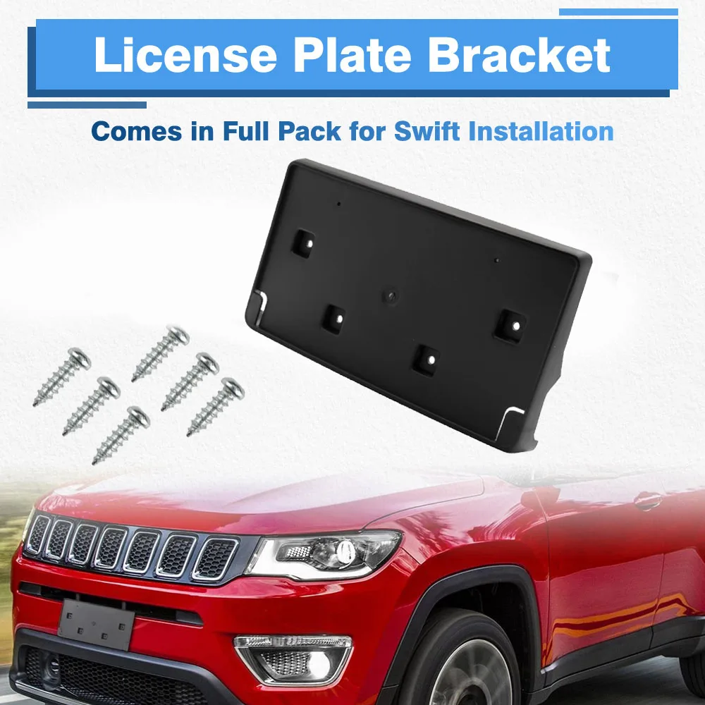 

For Jeep Compass 2017 2018 2019 2020 2021 Car Front Bumper License Plate Frame Mounting Bracket CH1068149 5VF24RXFAA 79610PM