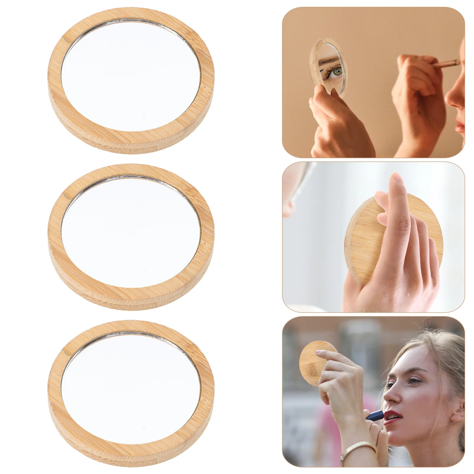 

3Pcs Makeup Mirrors Compact Portable Round Small Travel Mini Pocket Mirrors Compact Mirror Makeup Mirror