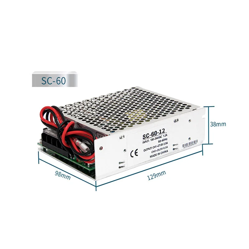 Imagem -04 - Mzmw-switching Power Supply Ups Charge Function Cctv Monitor Battery 60w 12 v 24v ac 110 v 220v dc Sc6012 Sc-6024