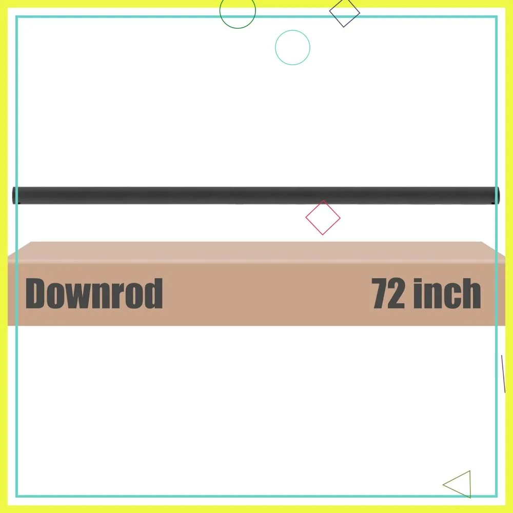 

72" Ceiling Fan Downrod, 6FT Black Extension, 1" OD, Fits Most Fans