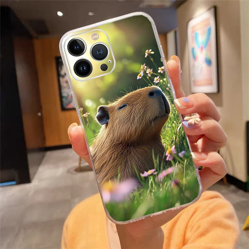 

Animal Capybara Phone Case Carcasa Funda For iPhone 17 Pro Max 17 Air 16 15 14 13 Pro Max 15 16 Pro 15Plus