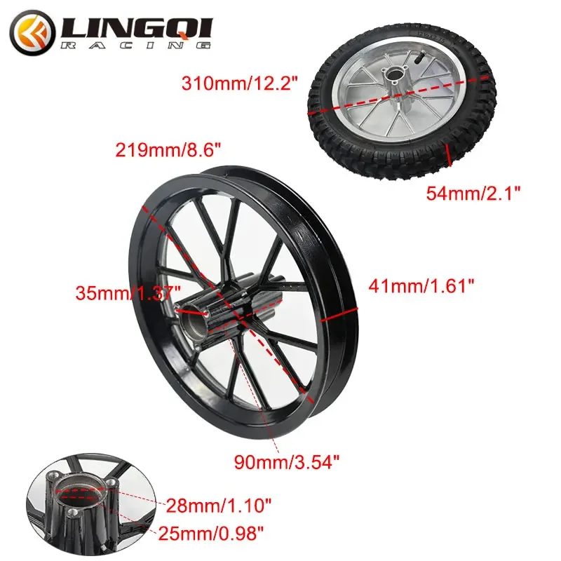 LESQUE Pit Dirt Bike 12 Inch Wheel Rim Pneumatic Tire Inner Tube Rims 12 1/2x2.75 For 49cc Mini Moto Scooter Small Vehicle Parts