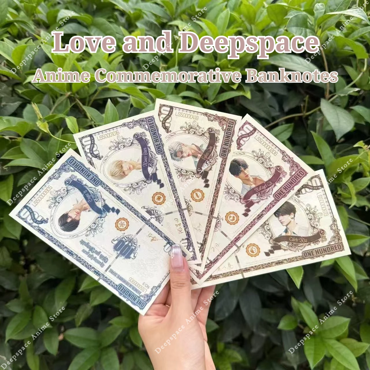 

100 листов Love and Deepspace Sylus Xavier Zayne Rafayel Caleb, памятные банкноты в стиле аниме, периферийные устройства персонажей, подарки