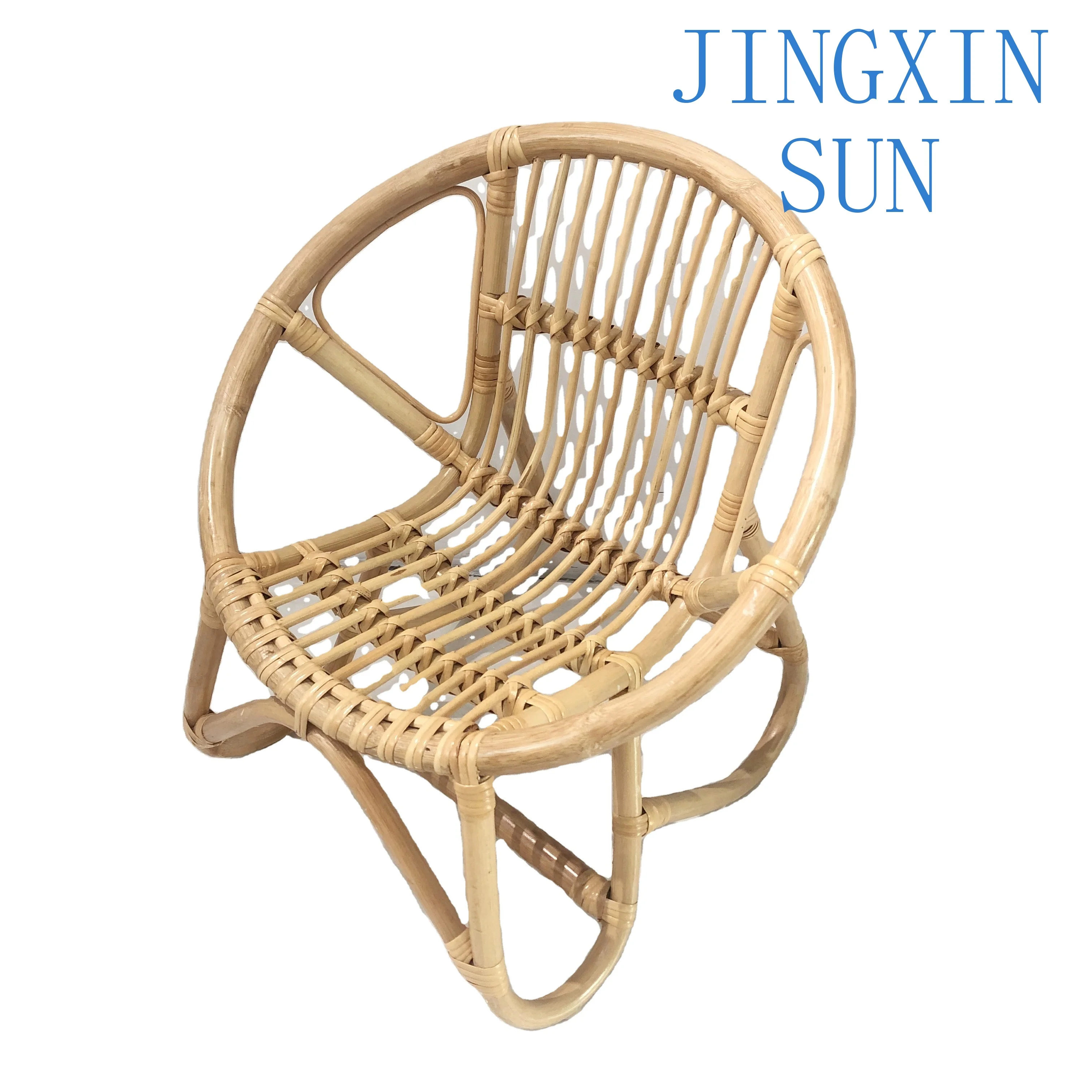 Northern Europe Rattan Makes Circular Arc Design Indoor Garden Recreational Children Cane Chair