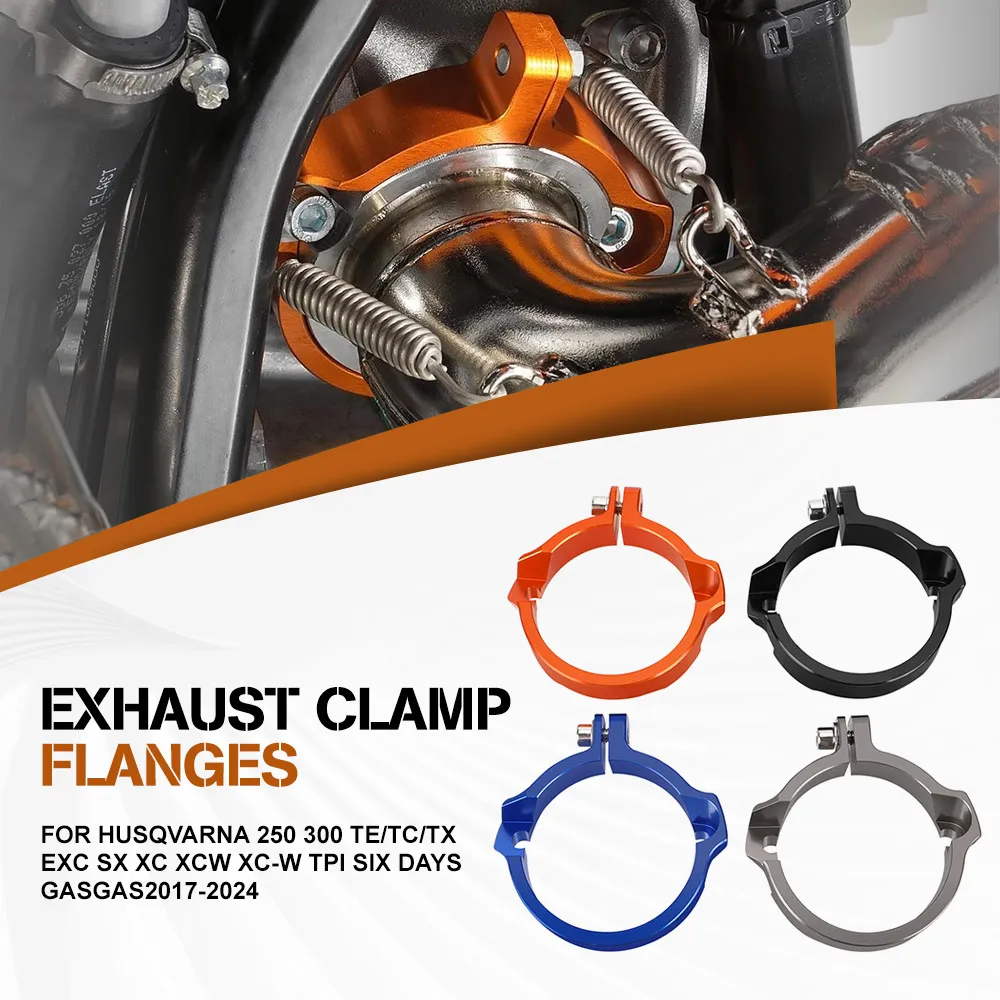 

For Husqvarna 250 300 TE/TC/TX EXC SX XC XCW TPI Six Days GasGas 2017-2024 Exhaust Tip Muffler Clamp Flange Guard Protection
