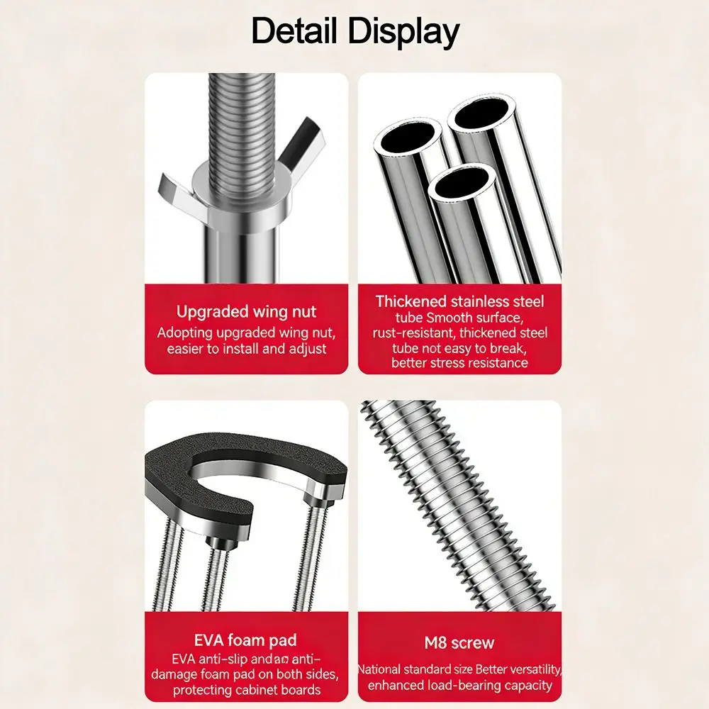 Stainless Steel Undermount Sink Supports Adjustable Multifunctional Kitchen Sink Brackets Long-Lasting Durability
