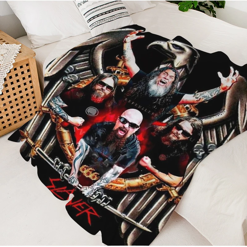 Flannel Blanket Sofa Winter Warm D-Slayer D-Heavy D-Metal Band Microfiber Bedding Bed Fleece Nap Fluffy Soft Blankets King Size