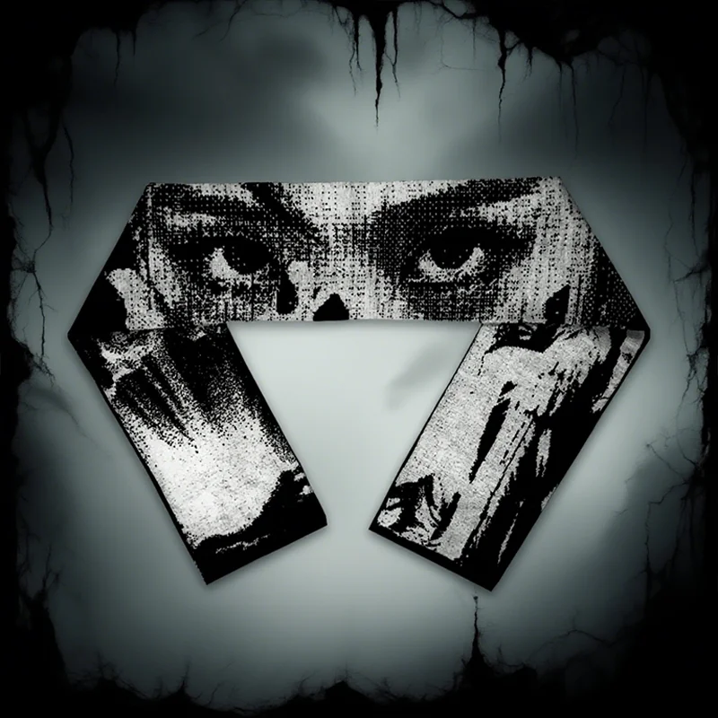 

Dark style horror art scarf with a full atmosphere, full of horror style art scarf, unique texture, super eye-catching scarf