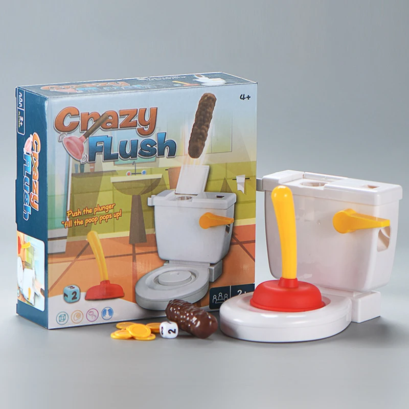 Toilet Poop Flushing Game Children Novelty Gag Toys Creative Toys Prank Funny Toy Party Game Friend Interaction Gift for Kids