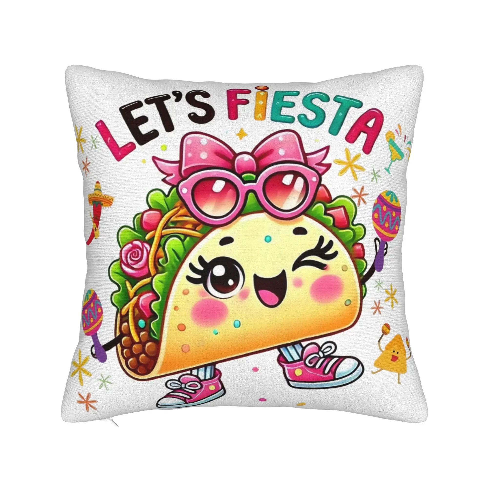 Let's Fiesta Cinco De Mayo  Pillow Cover Stuff Soft Cushion Cover Decoration  Throw Pillow Case Cover Home Multi Size