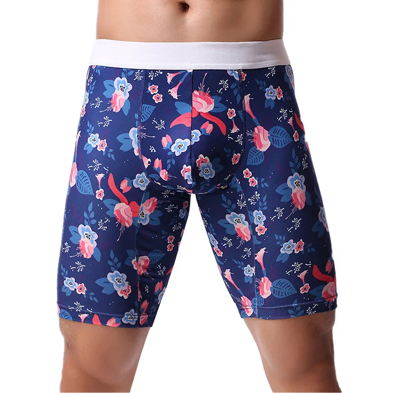 

Мужское нижнее белье, шорты-боксеры Homme Ropa, полиэстеровые трусы с цветочным принтом, мужские удобные U-образные выпуклые трусы с мешочком, мужские M-XXL
