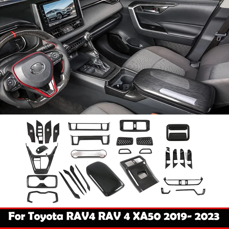 

Черный АБС-пластик для Toyota RAV4 RAV 4 XA50 2019 2020 2021 2022 2023, автомобильная панель переключения передач, оконная вентиляционная крышка, аксессуары
