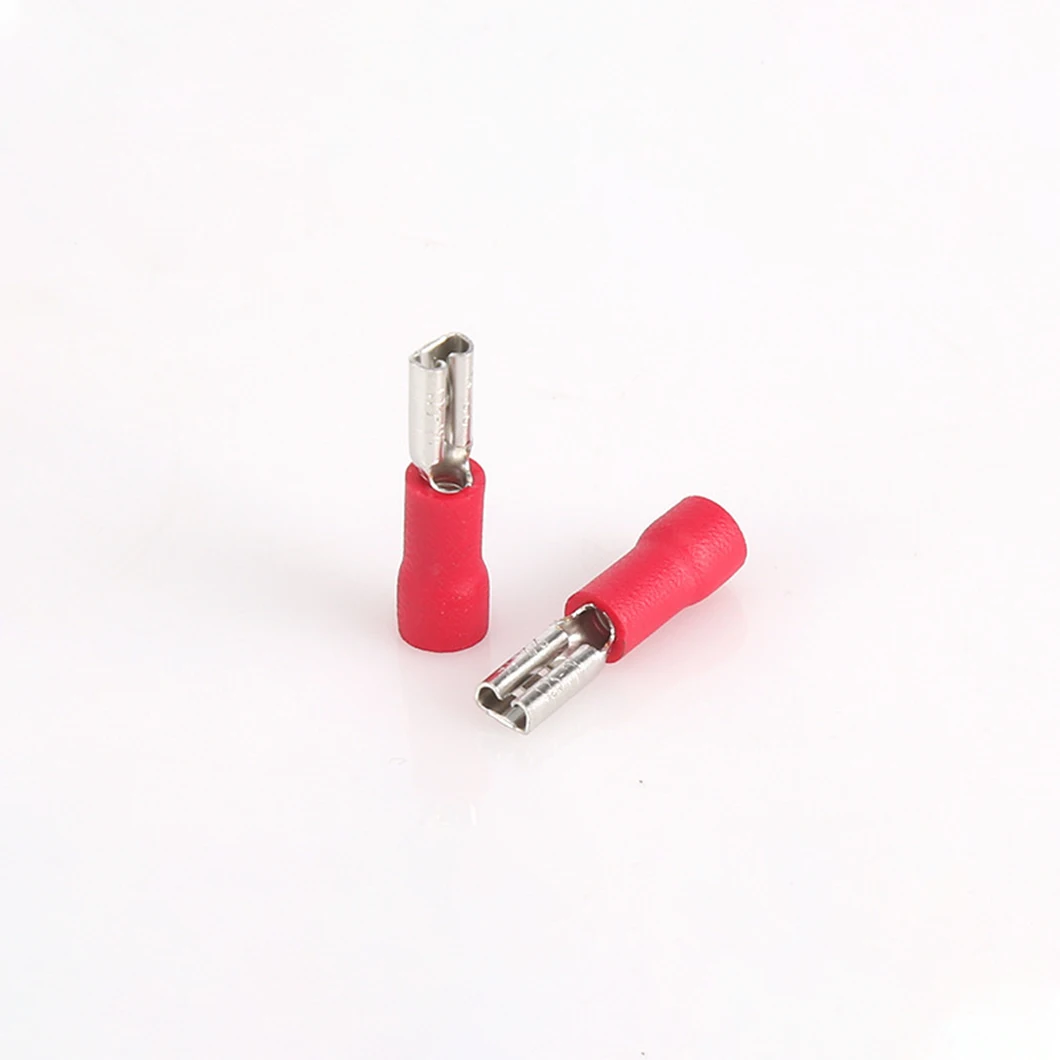 FDD1.25-110 Cold Pressed Wiring Terminal Female Pre Insulated Joint 19A Wiring Terminal PVC Flame Retardant Insulated End