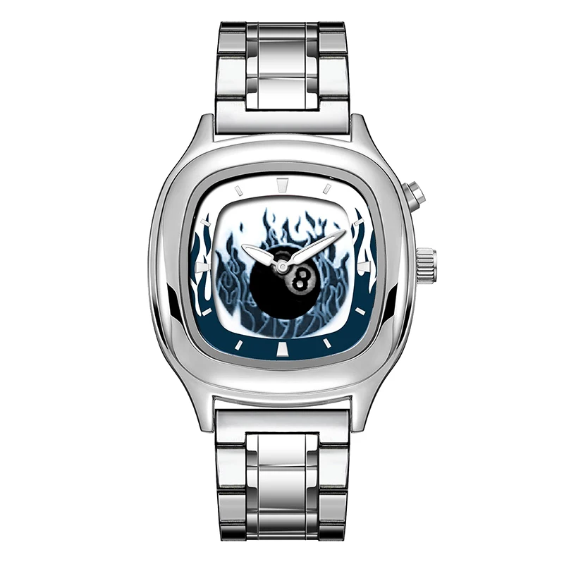 سنوكر 8-كرة كرة سوداء ساعة إبداعية رائعة y2k ins نمط مؤشر رقمي مزدوج عرض ساعة كوارتز relojes para hombres