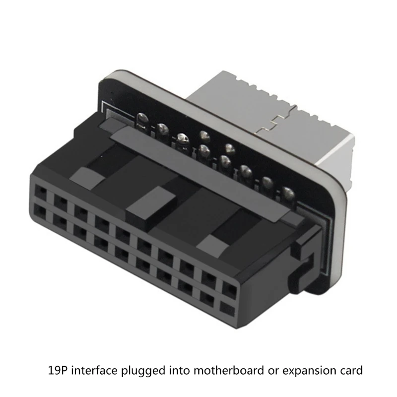 Adaptador USB tipo para placa base, cabezal macho 19 pines a conector tipo