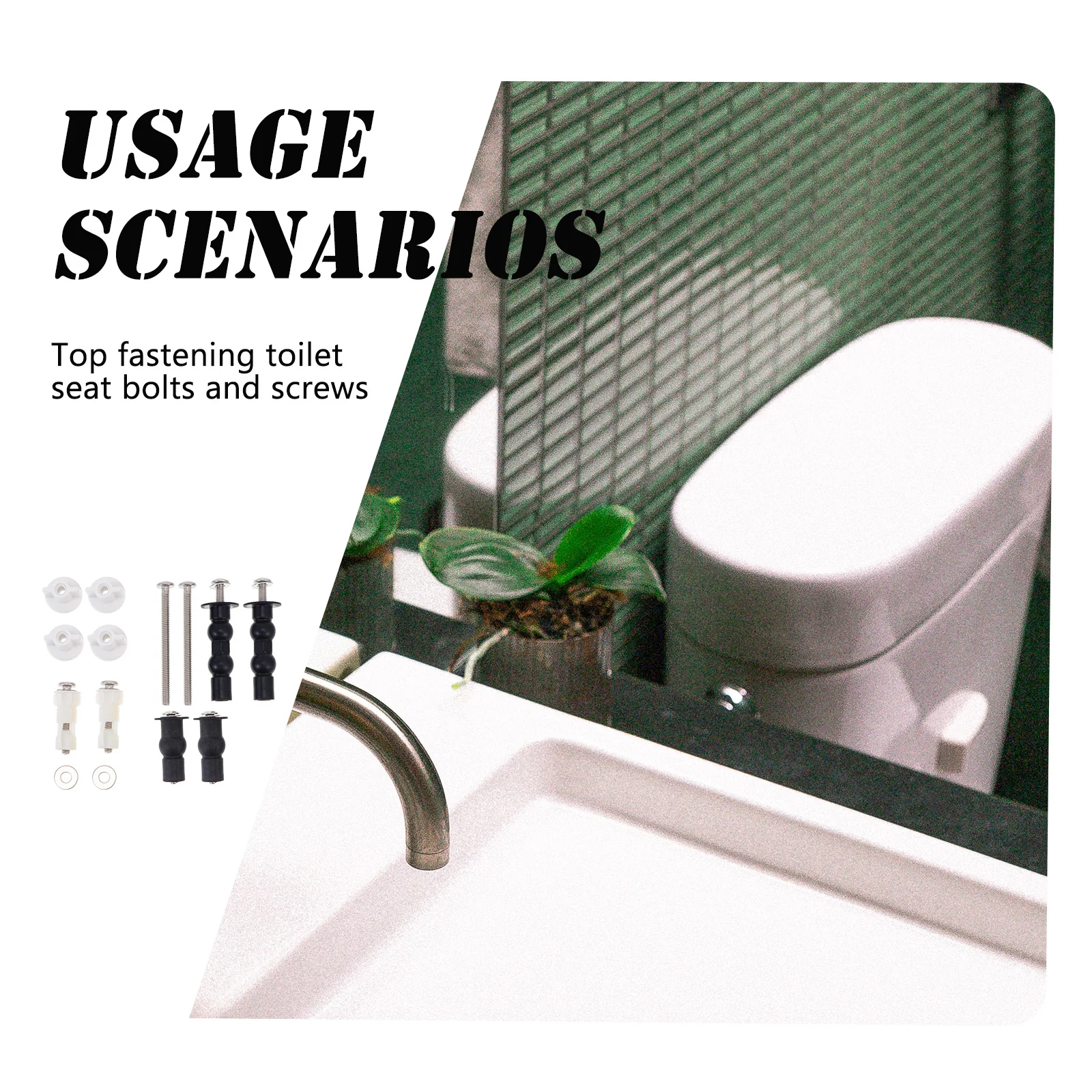

1Set Universal Toilet Seat Bolts Screws Stainless Steel Rubber Replacement Parts Toilet Seat Installation Supplies