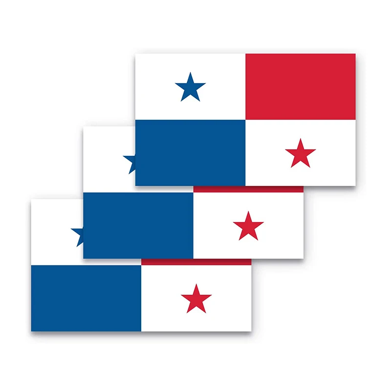 Panama Flag Bumper Stickers 3 Packs Made of Durable Waterproof Materials, Motorcycle Helmet Trunk Stickers Auto Decoration