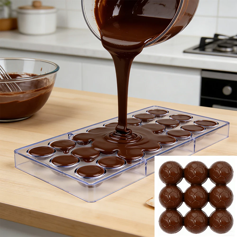 

24 полости футбольный мяч форма для шоколада твердая пластиковая форма для ручной формы конфет для DIY инструменты для выпечки и украшения конфет # CC0009