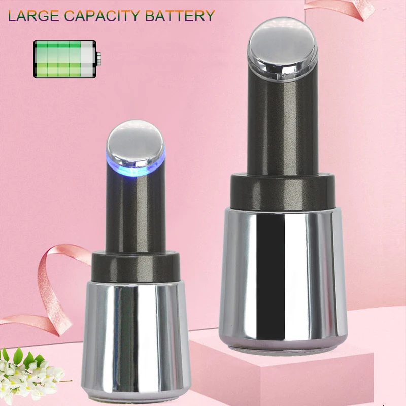 مدلك العين الكهربائي القصير باللونين الأحمر والأزرق الضوء الاهتزاز الصوتي إزالة الهالات السوداء أكياس العين أداة الوجه المحمولة الخطوط الدقيقة #4