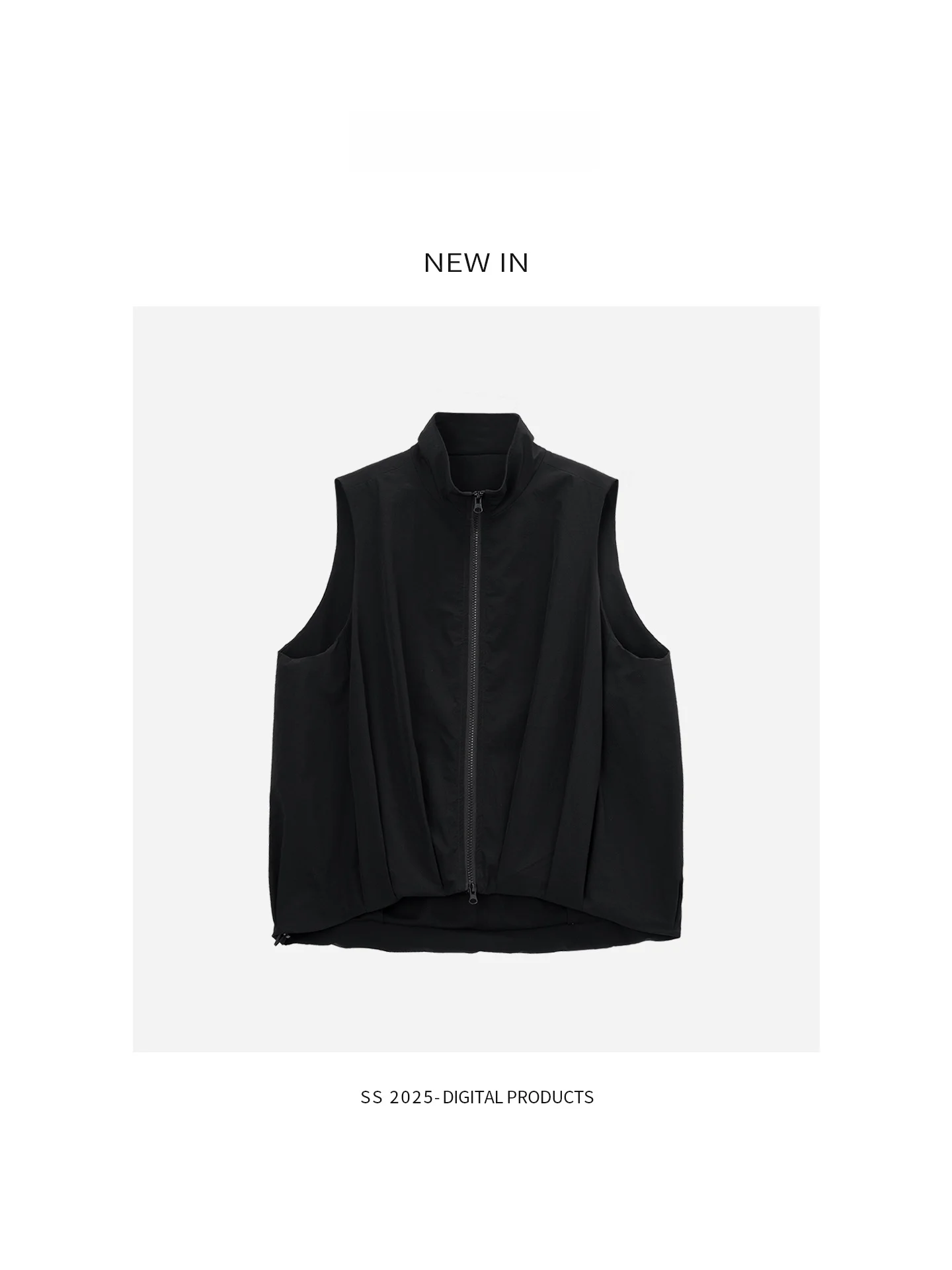 

Повседневный модный черный женский жилет с воротником-стойкой из нейлоновой ткани, тонкий, на молнии, универсальный