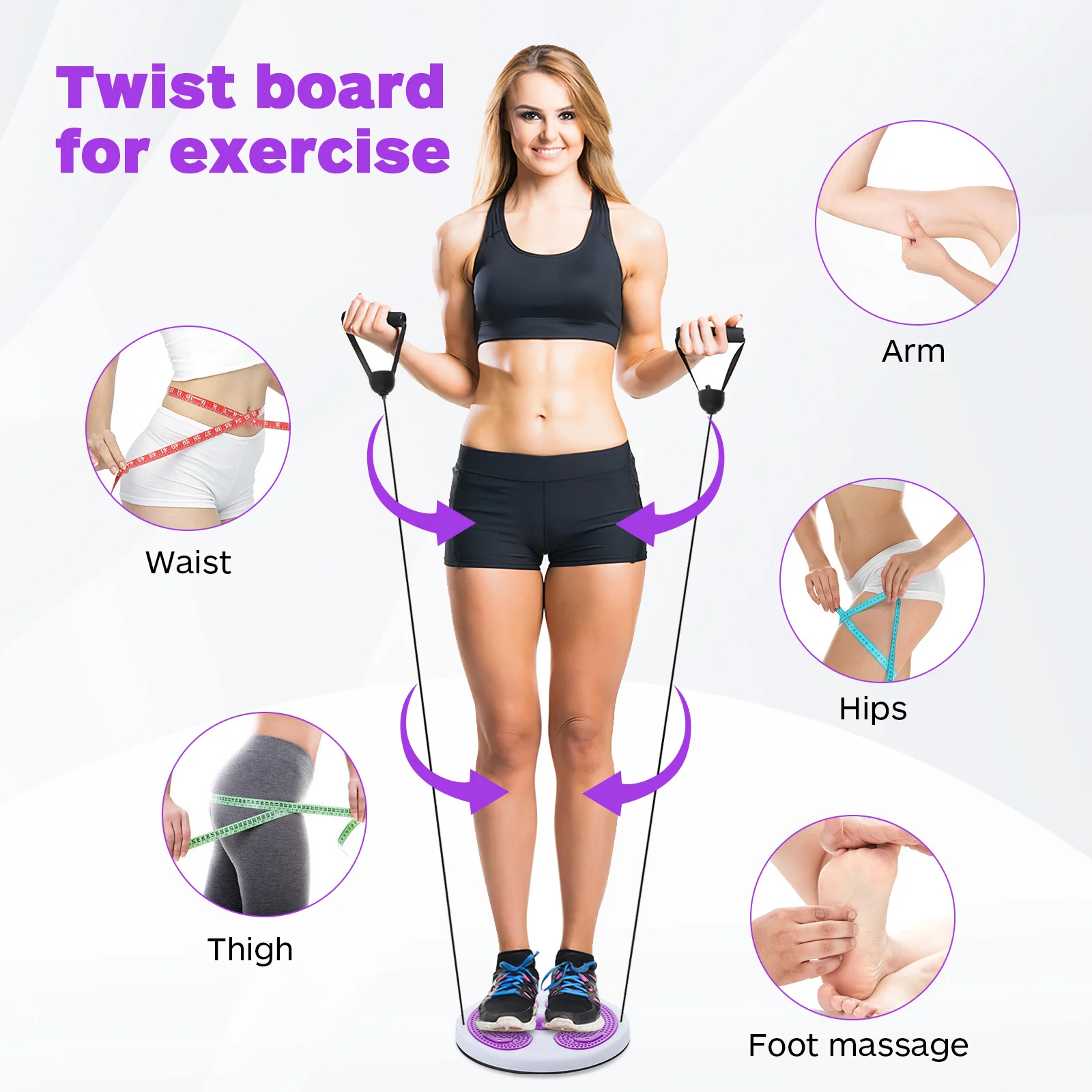 تويست الخصر القرص Ab مدرب خصر التواء مجلس مقابض المنزل تجريب اللياقة البدنية الدورية القرص تدليك التوازن معدات التمرين