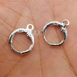 50PCS 925 Sterling Silver Lettering DIY Round Earrings Hook Wire Set Base Ring DIY Earrings Jewelry Accessories  wholesale